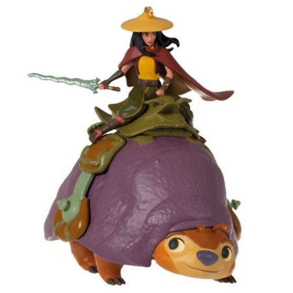 Hallmark QXD6545 Disney Raya and the Last Dragon Raya and Tuk Tuk 2021 Ornament - Picture 1 of 12